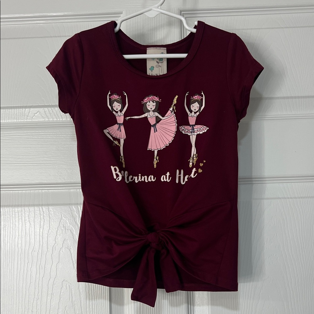 Ballerina at Heart Kids T-Shirt - Maroon